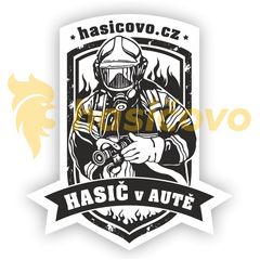 Samolepka "Hasič v autě"